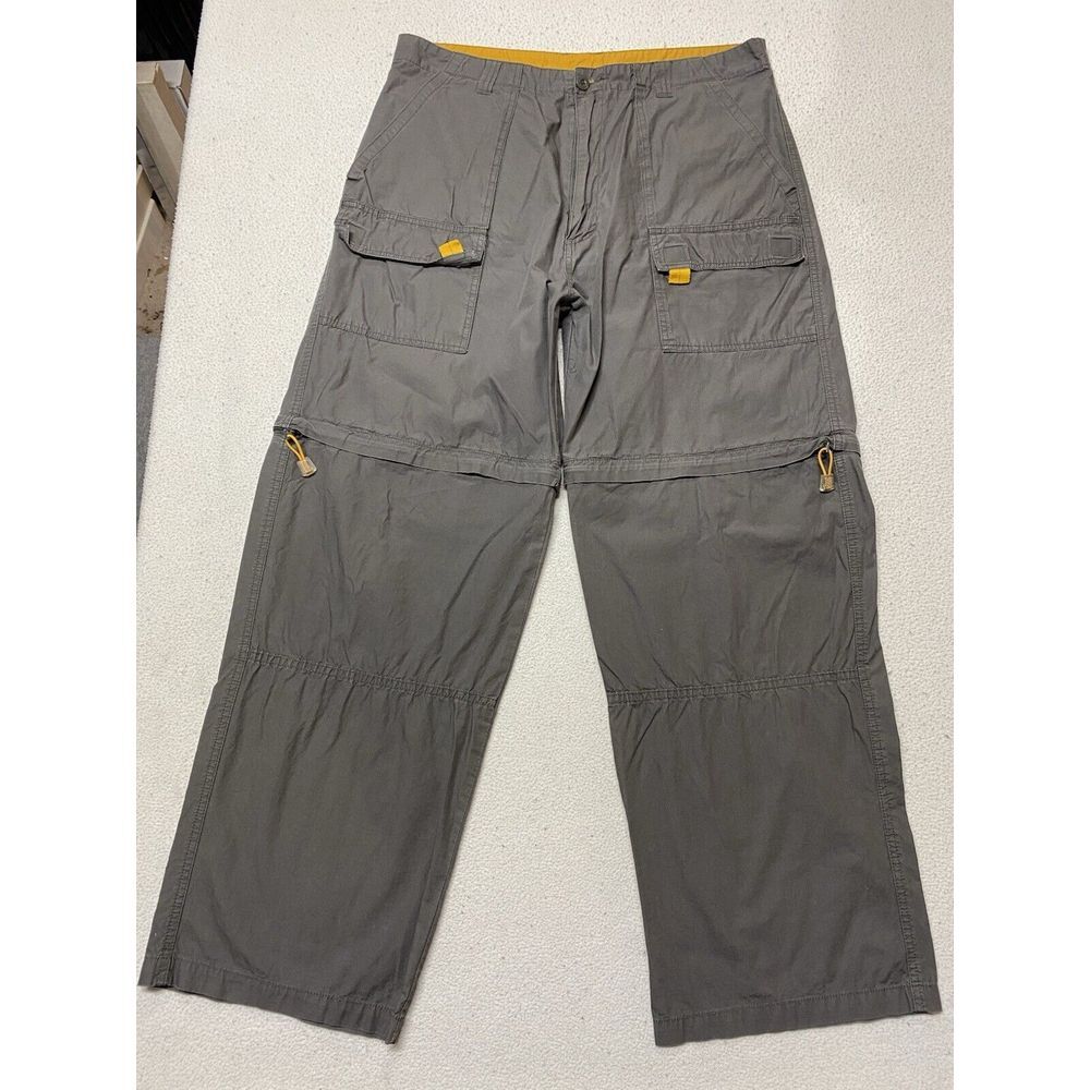 Vintage Y2K Convertible Zip Off Baggy Skate Pants Grey 36x32 Cargo‎